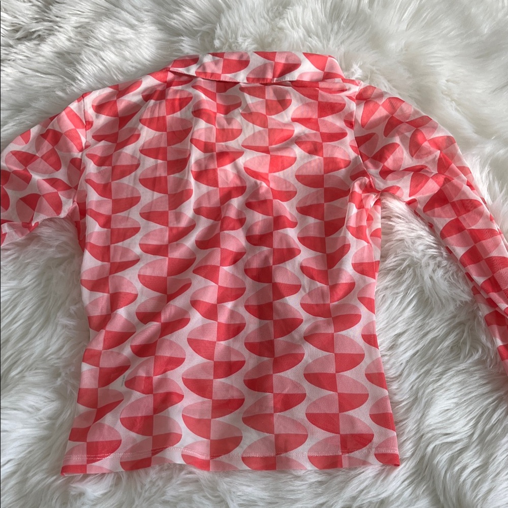 Pink Geometric Button-Up Top - Picture 8 of 8